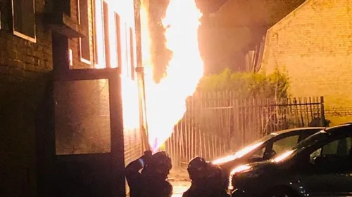 Une fuite de gaz enflammée 